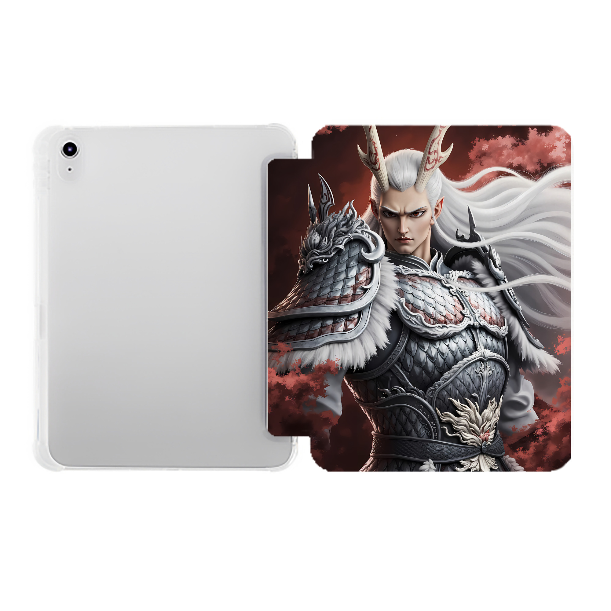 （画像用） Ne Zha 2 ナタ 魔童の大暴れ IPad ケース ペン収納付き 三つ折りスタンド PUレザー×シリコン 対応機種9.5/10.5/10.9インチ